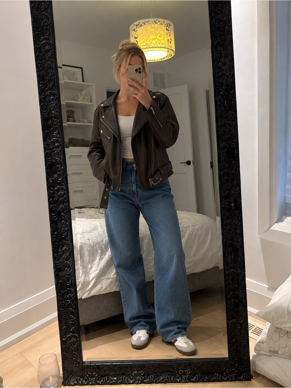 Zara Dark Brown Faux Leather Blazer